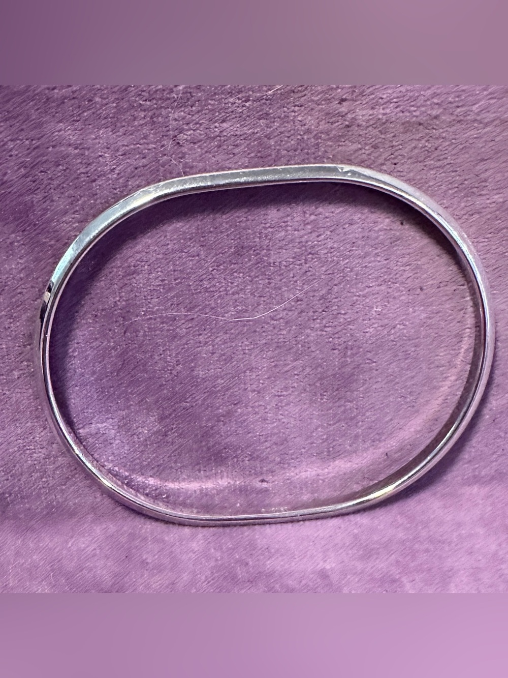 Vintage Monet Silver Toned Oval Bangle Bracelet 7”